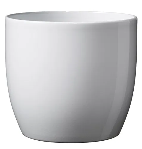 Testrut Basel 612155 - Vaso per Fiori, Diametro 19 cm, Colore Bianco Lucido