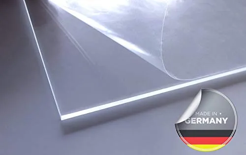 Vetro acrilico/plexiglass | Trasparente | Trasparente | Resistente ai raggi UV | su entrambi i lati foliert | IM zuschnitt | Spessore 4 mm