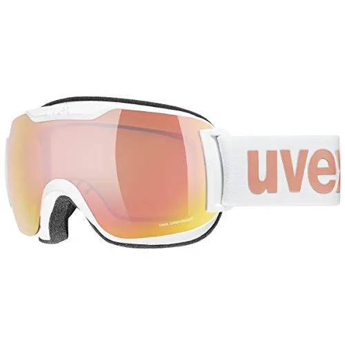 uvex downhill 2000 S CV, occhiali da sci unisex, con miglioramento del contrasto, senza distorsioni ottiche e appannamenti, white/rose-orange, one size