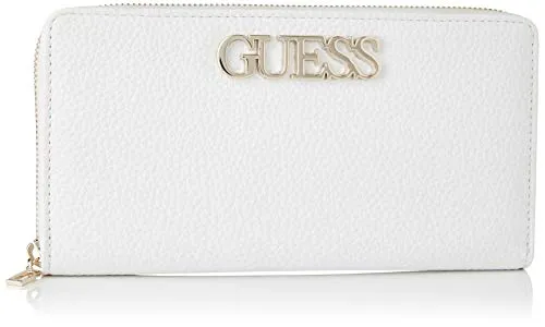 Guess Uptown Chic SLG Cheque ORGNZR, Small Leather Goods Donna, Bianco, Uni