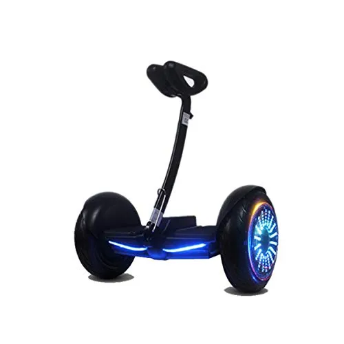 DingD 10Inch Scooter Elettrico Auto-Balance Hoverboard Scooter elettrici Intelligente Skateboard Auto Balance motorino Bluetooth Speaker volopattino LED,Nero