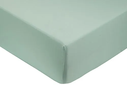AmazonBasics - Lenzuolo con angoli king, in rasatello di cotone 400 fili, Verde acqua 180 x 200 x 30 cm
