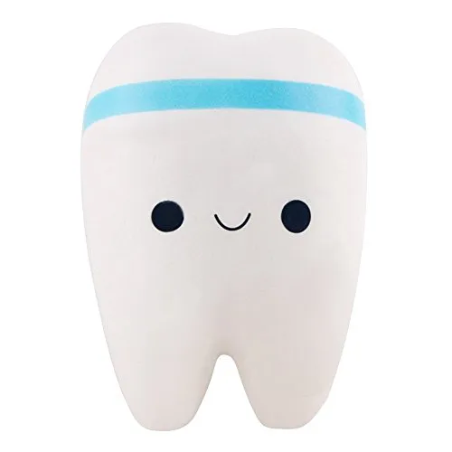 Lance Home Kawaii 10cm Dente Espressione Morbido Simulata adorable espressione Pendenti Portachiavi Telefono Catena Ornamenti Cinghie Accessori Stile Casuale Blu