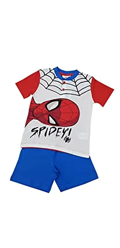 Pigiama corto per bambino mezza manica Marvel Spiderman in cotone jersey per ragazzo (B2MV16211 ROSSO, 6 ANNI)