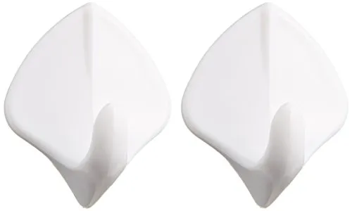 WENKO Gancio a rombo grande bianco set 2 pezzi - set 2 pezzi, Plastica, 4 x 5 x 3 cm, Bianco