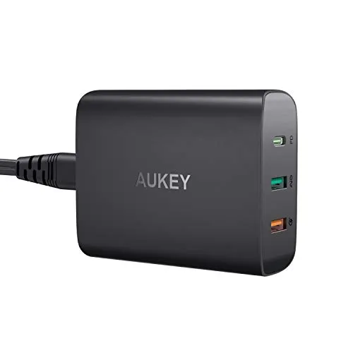 AUKEY USB C Caricabatteria da Muro 74.5W Caricatore USB con 46W Power Delivery 3.0 per MacBook/Air, Nintendo Switch, Samsung, Google Pixel, iPhone XS/XS Max/XR, iPad ECC.