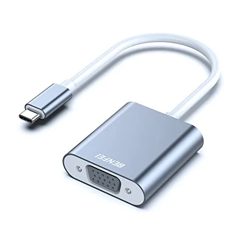 BENFEI Adattatore da USB-C a VGA, Thunderbolt 3 (USB tipo C) a VGA maschio a femmina, compatibile con Apple New MacBook [2019,2018,2017,2016]