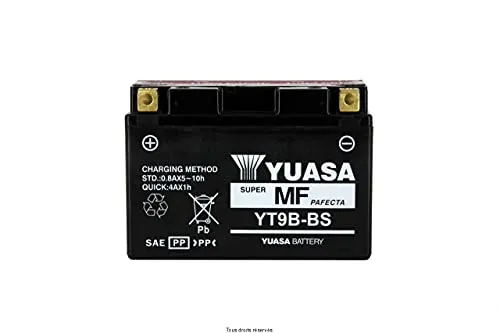 Batteria moto Yuasa YT9B-BS - Senza manutenzione - 12 V 8 Ah - Dimensioni: 150 x 70 x 105 mm compatibile con Yamaha XP T-Max 500 2001-2007