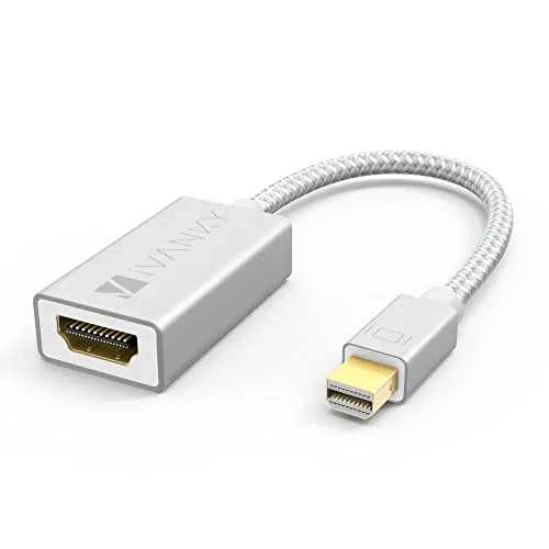 IVANKY Mini DP a HDMI Adattatore - Adattatore Mini DisplayPort HDMI adattatore HDMI compatibile con Surface Pro 1-4, Surface 3, ThinkPad ecc - Argento