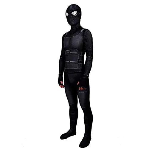 SPIDERSYBB Lusso Film Amazing Spiderman Costume Adulto Bambino Cosplay Elastico Collant Nero Body Vestito Partito di Tema di Super Hero Color : Black, Size : Kids-M(125-135)
