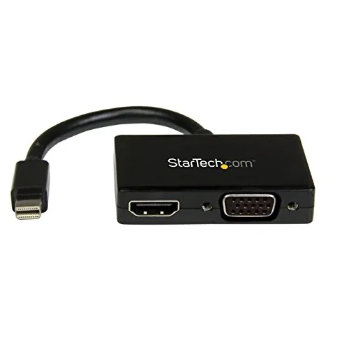 Startech.Com Adatattore Mini Displayport a HDMI e Vga, Convertitore Audio/Video da Viaggio Mdp 2 in 1. 1920X1200 / 1080P, Nero