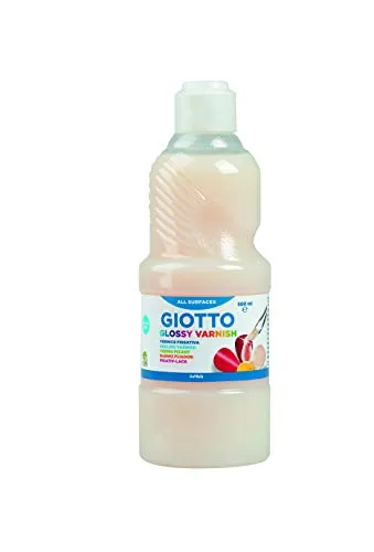 GIOTTO Gloss Varnish - Flacone da 500ml Vernice Fissativa, Trasparente E Brillante