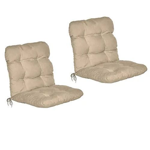 Beautissu Set di 2 Cuscini per sedie da Giardino Flair NL 100x50x8cm - Comoda e soffice Imbottitura - Ideale Anche per spiaggine - Beige