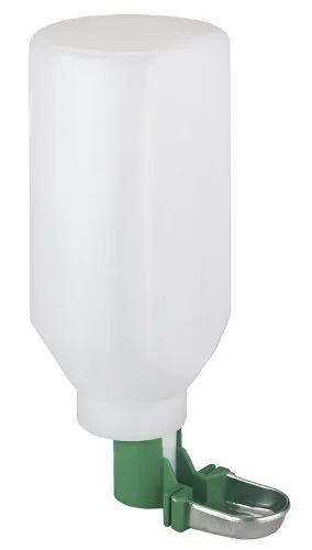 Kerbl 74302 - Dispenser Automatico di Acqua per Conigli, con Vaschetta Inferiore in acciaio inox, 2000 ml