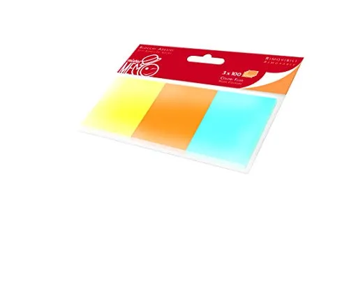 Pigna Stickers Blisters - Stickers/foglietti adesivi colori fluo assortiti f.to 3,8X5 cm ff 100 X 3
