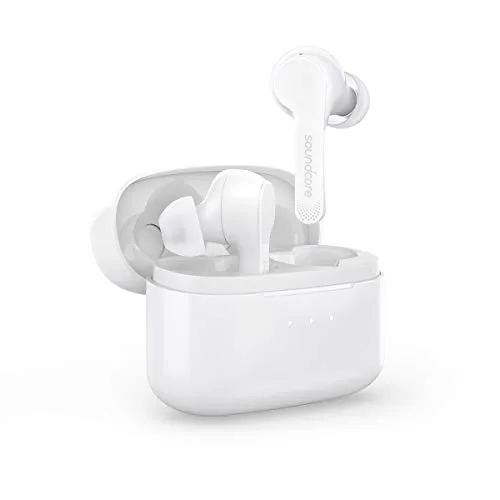 Soundcore Anker Auricolari True-Wireless Liberty Air con Custodia di Ricarica, Bluetooth 5, fino a 20 ore di riproduzione, Controlli Touch Earbuds, Audio potenziato al Grafene e Tenuta Sicura (Bianco)