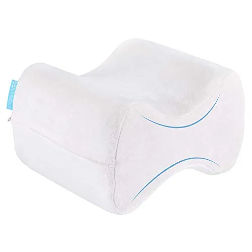 bonmedico Cuscino per Gambe - Cuscino Ergonomico Ortopedico per Ginocchia, in Memory Foam - Ideale per Dormire sul Fianco - Cuscino Riposagambe, Bianco