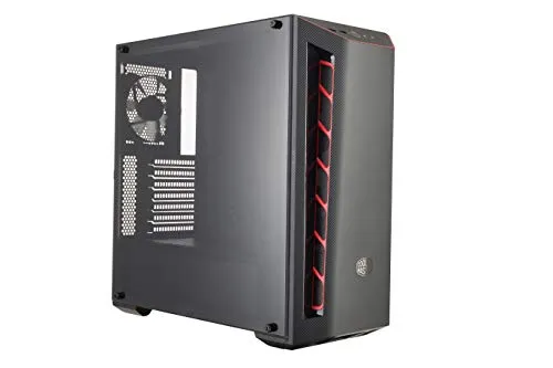 Cooler Master MasterBox MB510L -Case PC ATX Finitura in Fibra di Carbonio, Prese d'Aria, Pannello Laterale Trasparente, Configurazioni Flessibili Airflow - Rosso