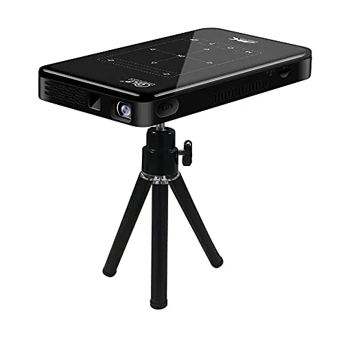 Garsent Mini proiettore DLP 3D 4K HD 1080P portatile intelligente WiFi DLP proiettore con treppiede Home Cinema Media Player supporta sistema Android/HDMI/USB/Bluetooth/scheda TF (EU 100-240V)