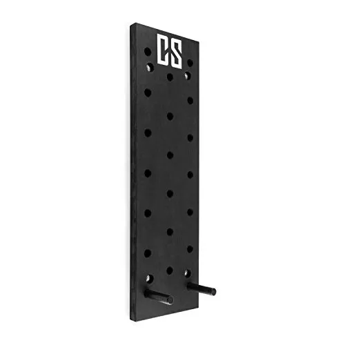 Capital Sports Pegstar Pegboard Tavola per Allenamento Trainingsboard Trazioni Tronco, Spalle e Braccia (102 x 30 x 3,8 cm, Legno di pioppo, 20 Fori, Fissaggio a Parete) Nero