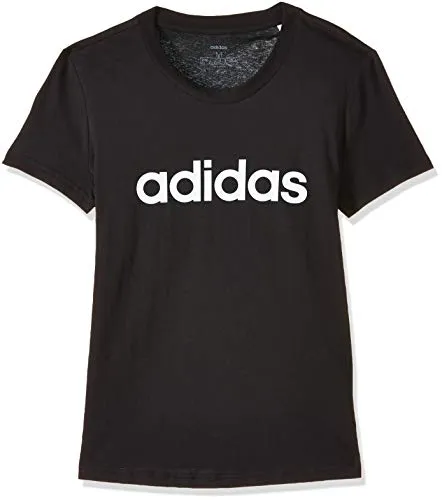 Adidas Essentials Linear Tee, Maglietta Donna, Nero (Black/White), L