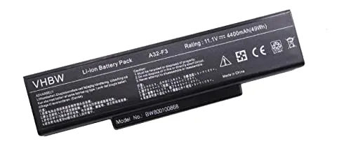 Batteria nera compatibile con ASUS A32-F3 90-NI11B1000, 90-NFY6B1000Z ecc. 11.1V 4400mAh