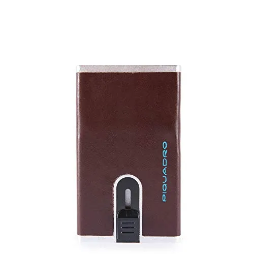 Piquadro Blue Square Porta carte di credito con SLIDING SYSTEM e protezione RFID - PP4825B2R (Mogano)