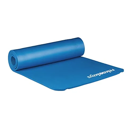 Relaxdays Tappetino da Yoga, 1 cm, Tappeto da Fitness, Accessori per Pilates e Aerobica, Sport, LxP: 60 x 180 cm, Blu