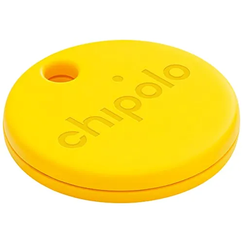 CHIPOLO One (2020) - 1 Pack - Tracker Bluetooth per chiavi, borse, localizzatore di oggetti. Avvisi fuori portata e Altre funzionalità gratuite. Compatibile con iOS e Android (giallo)