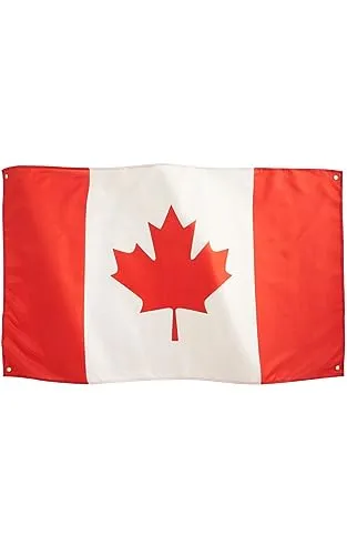 Runesol Bandiera Canada, 3x5, 91x152cm, Striscione A Forma Di Foglia D'acero, Occhiello D'ottone In Ogni Angolo, Giornata del Canada, Celebrazione Del Canada, Bandiere Premium, Impermeabile