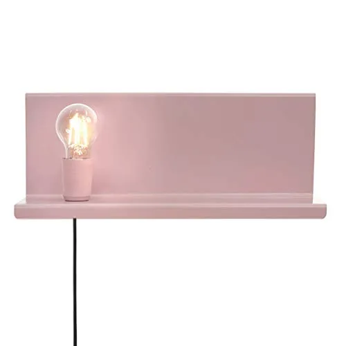 Homemania Lampada a Parete Shelfie2, Applique, Rosa in Metallo, 40 x 14 x 17 cm,