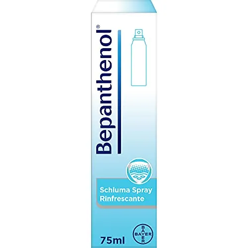 Bepanthenol Schiuma Rinfrescante - Azione idratante di lunga durata per Ustioni e scottature solari lievi - Spray 75 ml
