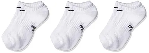 Nike Kids Performance Cushioned No-Show Training Socks (3 Pair) Calzini Fantasmini Ragazzo Unisex,White,S