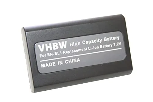 vhbw batteria compatibile con Nikon CoolPix 4300, 4500, 5000, 5400, 5700, 775, 800, 8700 fotocamera digitale DSLR (800mAh, 7,2V, Li-Ion)