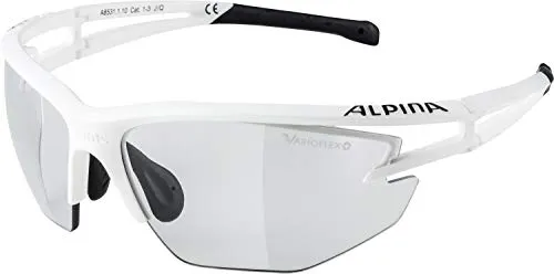 ALPINA Eye-5 HR VL+, Occhiali da Ciclismo Unisex-Adult, White Matt-Black, one Size