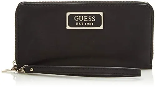 Guess Kamryn Slg Large Zip Around Portamonete, Donna, Nero, Taglia Unica