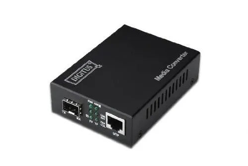 Digitus DN82131 Convertitore 1000 Mbps Gigabit Media Converter Rj45, Fibra Ottica con Modulo Sfp