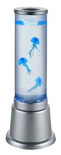 Reality Jelly Lampada Tavolo, LED, RGB, Cilindro con Gioco d'Acqua e 3 Polipi 3 W, Titano, metallo