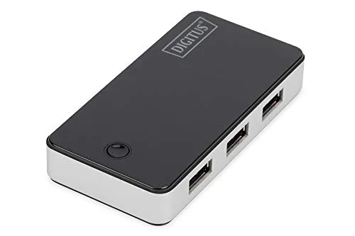 Digitus USB-Hub - 4 Porte - Super-Speed USB 3.0-5 GBit/s - Plug&Play - Cavo di Collegamento 66 cm - Nero