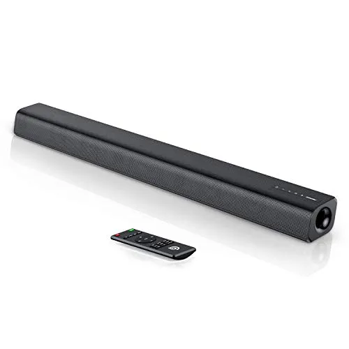 2020 Aggiornato BOMAKER Soundbar 2.0 Canali, Potenza 120W 110dB, Bluetooth 5.0, 37 Pollici, Tecnologia DSP Bass Surround 3D, Progettata per L'home Cinema, Ottica/USB/HDMI ARC/AUX, 6 Modalità Audio