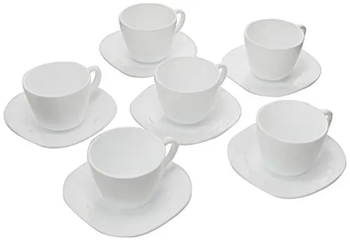 Rocco Bormioli Set 6 Tazze Colazione Linea Parma 22cl, Opale, 6 unità (Confezione da 1)