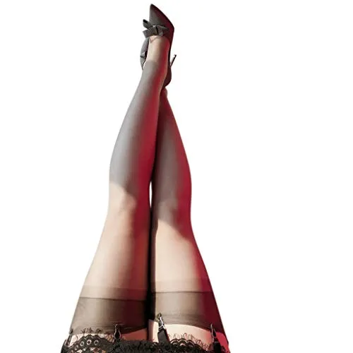 BIlinli Womens Erotic 5D Ultra-Sottile Nylon Long Socks Wide Band Patchwork Sheer Over Knee Coscia Alta Calze Oil Shine Glitter Vintage Lingerie Leg Calze