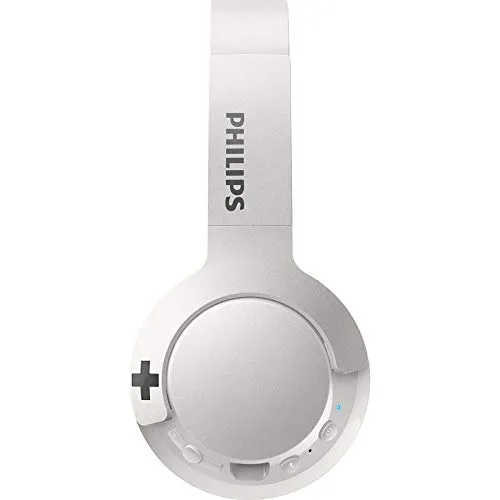 Philips SHB3075WT/00 Cuffie Auricolari On Ear, Bluetooth, Bass+, Senza Cavi, Microfono, Bianco