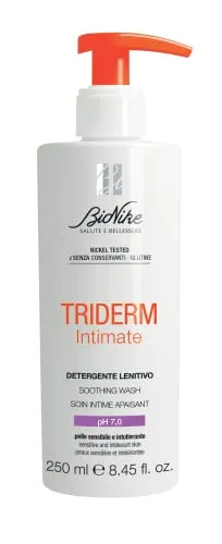 Bionike Triderm Intimate - Detergente Intimo Lenitivo PH 7 per Pelli Sensibili e Intolleranti, Azione Lenitiva e Deodorante, Allevia Rossori e Irritazioni, Dona Idratazione e Freschezza alla Pelle