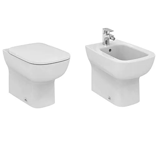 Ideal Standard Esedra Coppia Sanitari a Pavimento con Sedile Incluso, Bianco, Unica