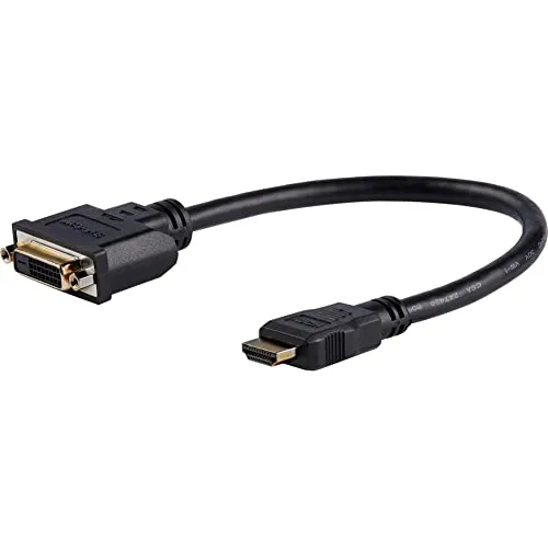 StarTech.com Adattatore da HDMI a DVI, Cavo convertitore con connettore HDMI maschio a DVI femmina, cavo di collegamento in formato dongle, Cavo HDMI /DVI 14080p da 20 cm (HDDVIMF8IN)