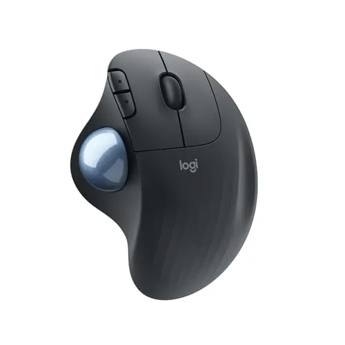 Logitech Ergo M575 Mouse Trackball Wireless - Facile Controllo Con Il Pollice, Tracciamento Fluido, Per Windows, Pc E Mac, Con Bluetooth E Usb, Nero, ‎10 x 4.8 x 13.4 cm 145 grammi