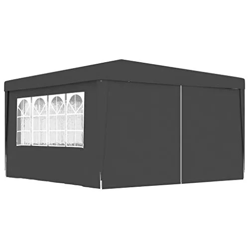 VidaXL, tenda professionale per feste con pareti laterali, 4 × 4 m, antracite, 90 g/m2