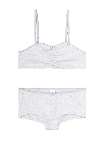 Sanetta - Set biancheria intima da bambina, 2 pezzi, con stampa ananas, colore: grigio chiaro melange Grigio chiaro melange 16 anni