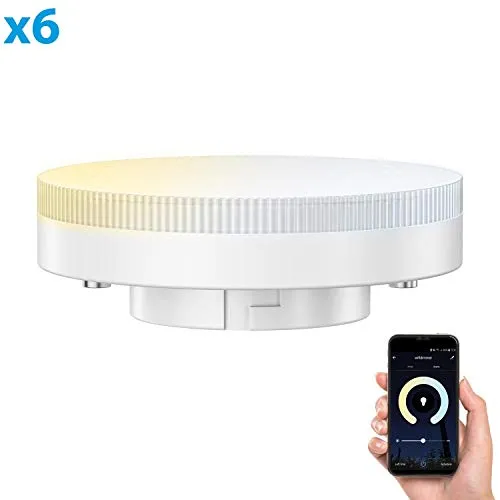 ledscom.de Smart GX53 LED Lampadina per Amazon Alexa, dimmerabile 4,5W=38W 420lm 100° dimmerabile e Temperatura di Colore Regolabile (2700K - 4100K), 6 PZ